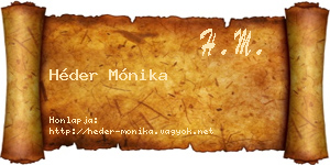 Héder Mónika névjegykártya